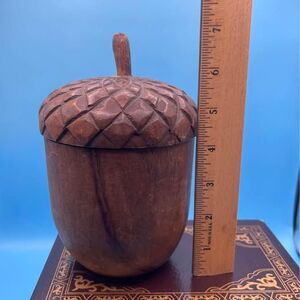 Wooden Acorn Container